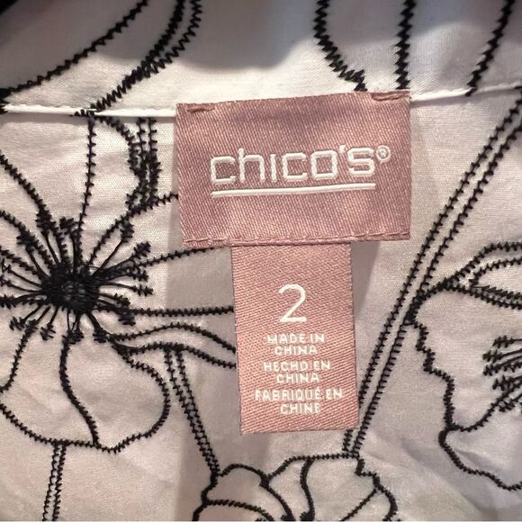 Chico’s Embroidered Swing Jacket Size large - Picture 9 of 9
